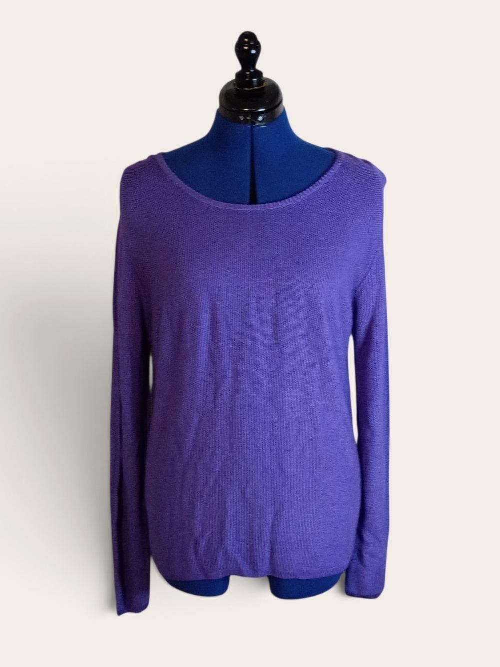 Chico's Purple Scoop-Neck Lightweight Sweater